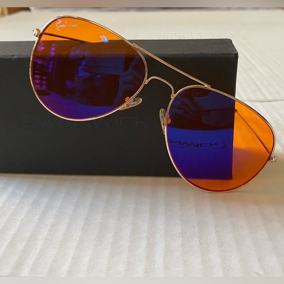 Swanwick Large Aviator Glasses Night Blue Light Blocking - Picture 3 of 16